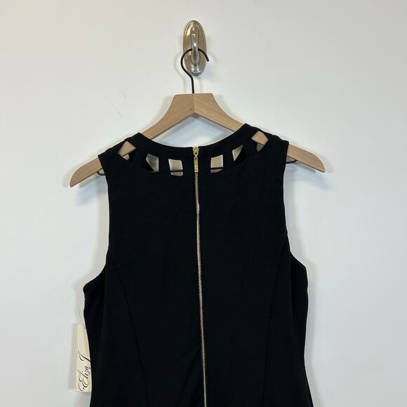 Eliza J Cutout Bi-Stretch Flare Sheath Dress Black Women’s Size 8 - NWT - Picture 6 of 11